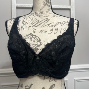 Black Lace Bra Adjustable Straps New Condition Double Hook size 38DD